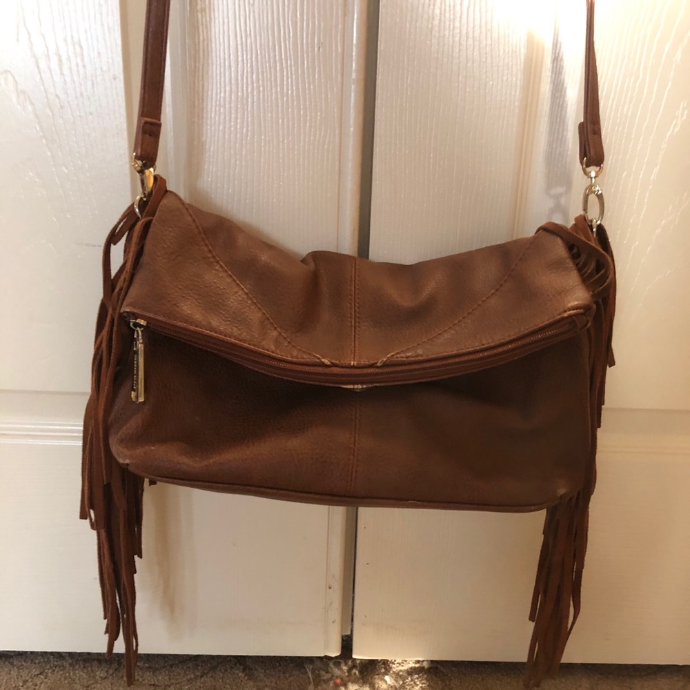 Steve Madden Vintage brown leather fringe purse